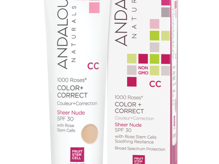 Andalou 1000 Roses Color + Correct Sheer Beige SPF30 58ml Supply