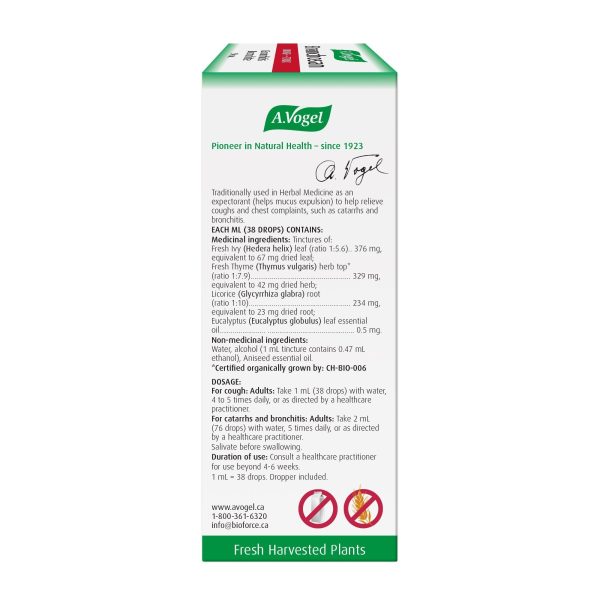 A. Vogel Bronchosan Bronchitis, Cough Treatment 50ml For Sale