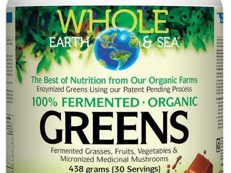 Whole Earth & Sea 100% Fermented Organic Greens Chocolate Flavour 438g Supply