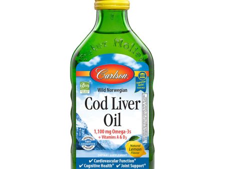 Carlson Norwegian Cod Liver Oil 250ml Lemon Flavour For Sale