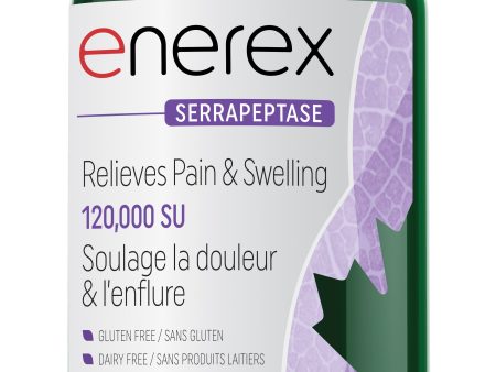 Enerex Serrapeptase 120,000 SU BONUS 180 Vegetarian Capsules For Discount