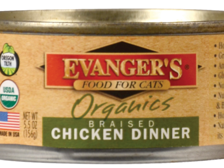 Evangers Organic Braised Chicken Canned Cat Food For Cheap