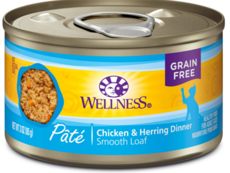 Wellness Complete Health Natural Grain Free Chicken and Herring Pate Wet Canned Cat Food For Sale