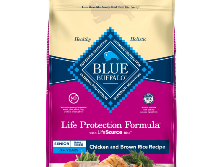 Blue Buffalo Life Protection Formula Small Breed Senior Chicken & Brown Rice Recipe Dry Dog Food Fashion