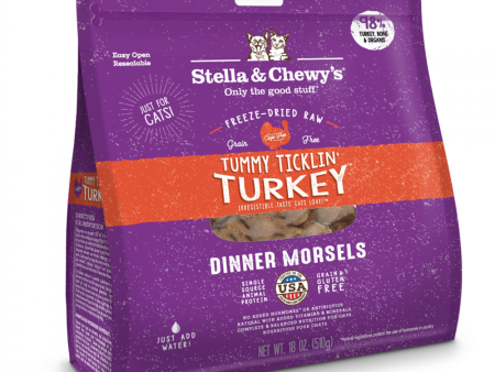 Stella & Chewy s Tummy Ticklin  Turkey Dinner Morsels Grain Free Freeze Dried Raw Cat Food Fashion