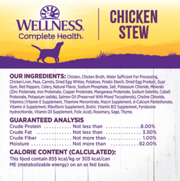 Wellness Grain Free Natural Chicken Stew with Peas and Carrots Wet Canned Dog Food Online now