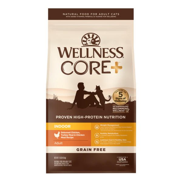 Wellness CORE Grain Free Natural Indoor Health Chicken and Turkey Recipe Dry Cat Food Hot on Sale