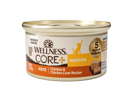 Wellness CORE Natural Grain Free Indoor Chicken and Chicken Liver Smooth Pate Wet Canned Cat Food on Sale