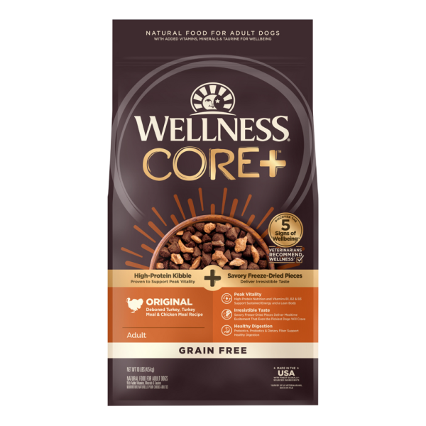 Wellness CORE RawRev Natural Grain Free Original Turkey & Chicken with Freeze Dried Turkey Dry Dog Food Online Hot Sale