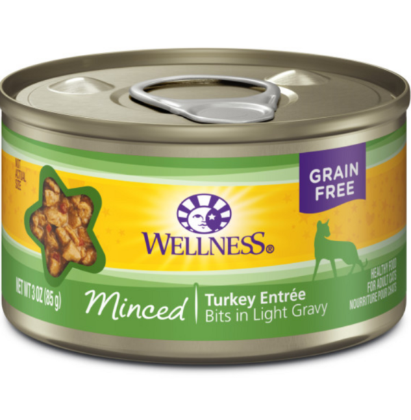 Wellness Grain Free Natural Minced Turkey Entree Wet Canned Cat Food Sale