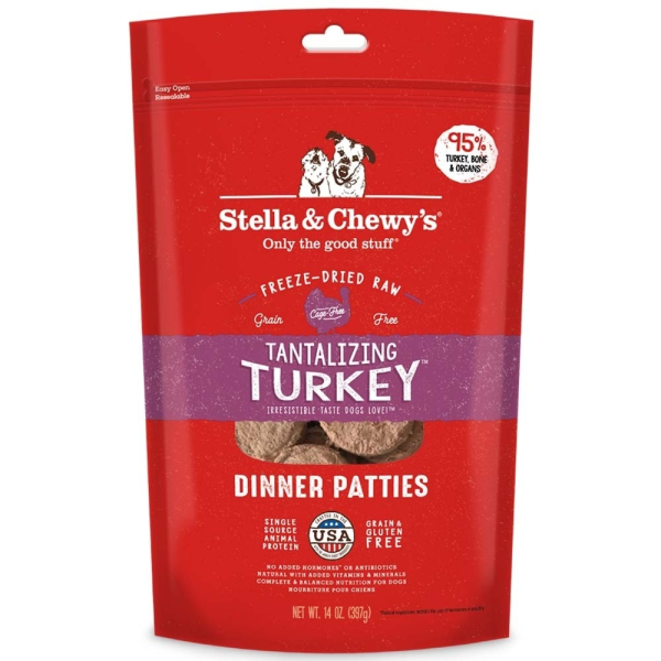 Stella & Chewy s Tantalizing Turkey Grain Free Dinner Patties Freeze Dried Raw Dog Food Online Sale