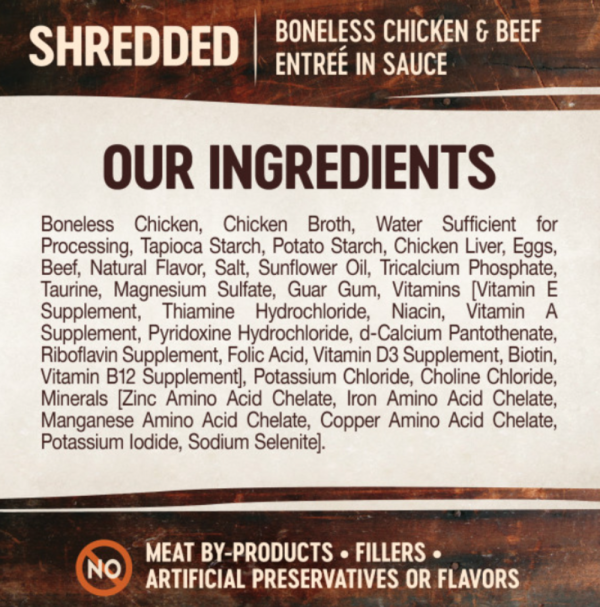 Wellness CORE Signature Selects Grain Free Canned Cat Food, Shredded Chicken & Beef Entree in Sauce Fashion